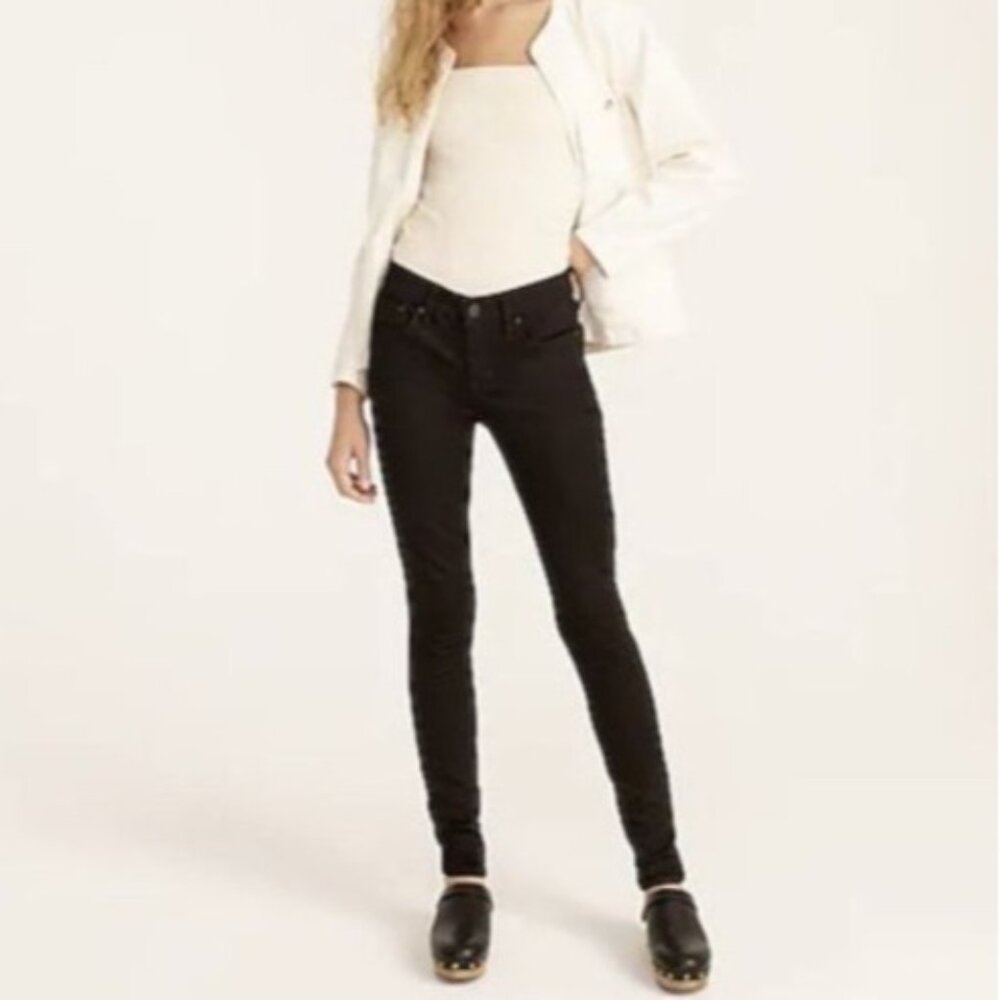 J Crew 8" Toothpick Skinny Jeans Womens Size 26 Waist Black High Rise